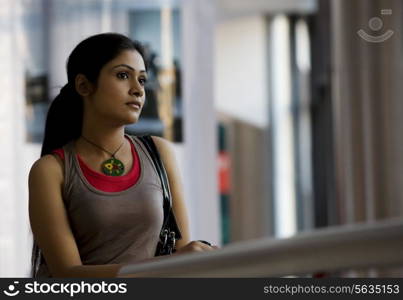 Woman at a shopping mall