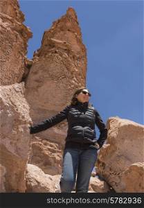 Woman at Pakana Monk, Salar de Atacama, San Pedro de Atacama, El Loa Province, Antofagasta Region, Chile