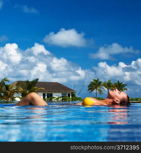 Woman at the swimming pool