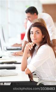 Woman attending business training