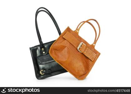 Woman bags isolated on the white background