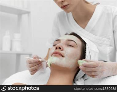 woman beauty salon face treatment