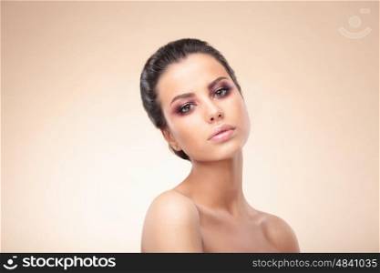 Woman beauty skin care close up portrait.