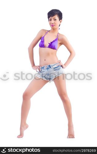 Woman body in bikini isolated