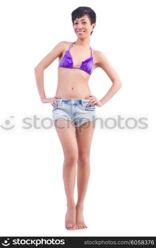 Woman body in bikini isolated