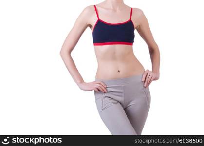 Woman body in dieting concept