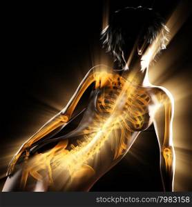 woman bones radiography scan image