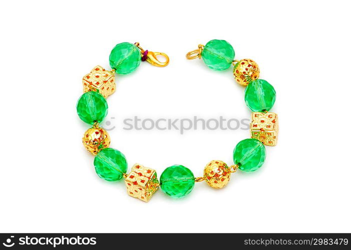 Woman bracelet isolated on the white background