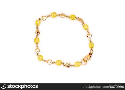 Woman bracelet isolated on the white background