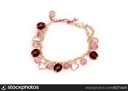 Woman bracelet isolated on the white background