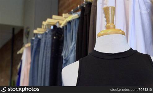 Woman browsing in a clothing store