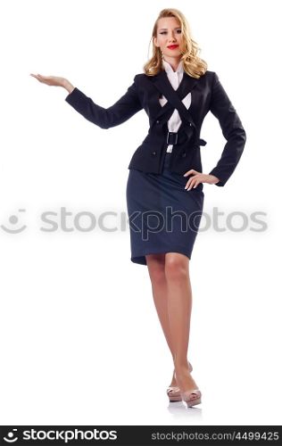 Woman businessman isolated on the white
