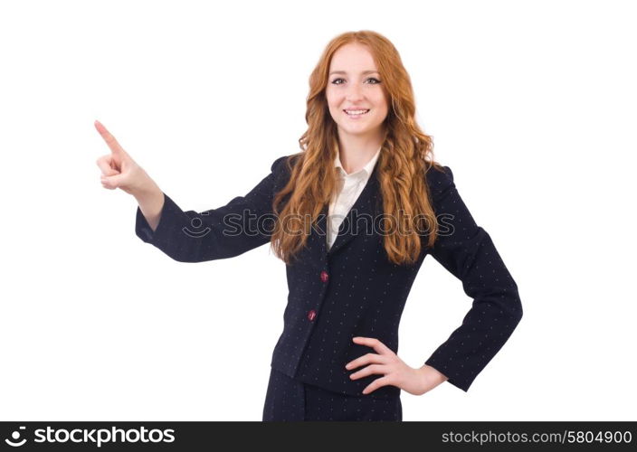 Woman businesswoman in business concept isolated on white