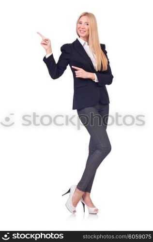 Woman businesswoman in business concept isolated on white