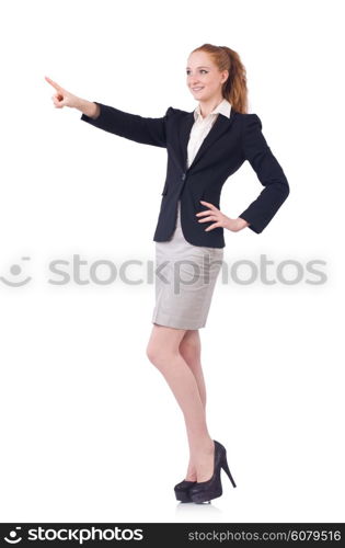 Woman businesswoman in business concept isolated on white