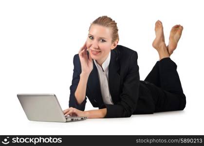 Woman businesswoman working on laptop