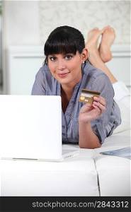 Woman buying online