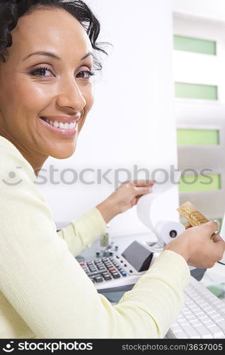 Woman Calculating Finances