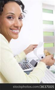 Woman Calculating Finances