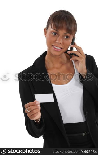 Woman calling a contact