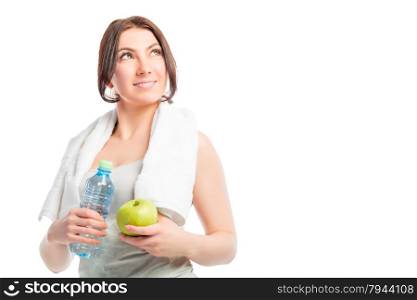 woman caring for her figure, sports and healthy eating