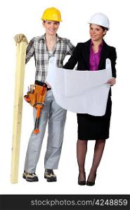 Woman carpenter and businesswoman