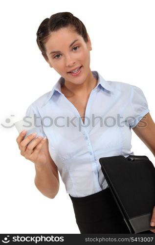 Woman carrying a laptop