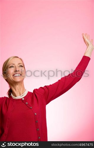 Woman celebrating