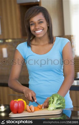 Woman Chopping Vegetables