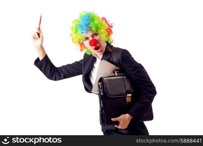 Woman clown in business suit