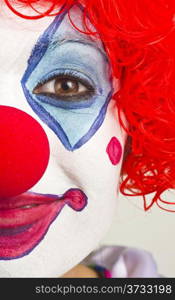 Woman Clown Performer Close up just half