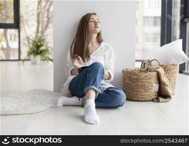 woman coming up with new ideas blog indoors