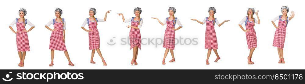 Woman cook isolated on the white background