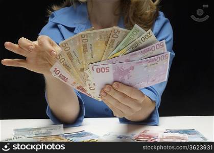 Woman Counting Money
