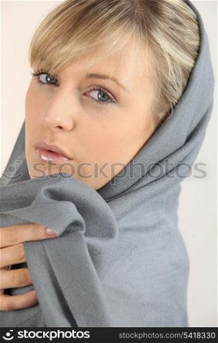Woman covering her head