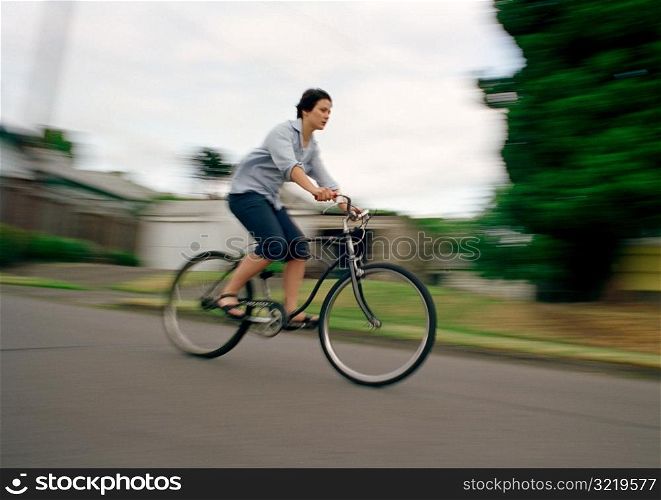 Woman Criusing on Bike