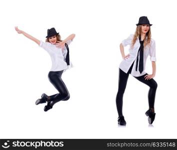 Woman dancer dancing modern dances