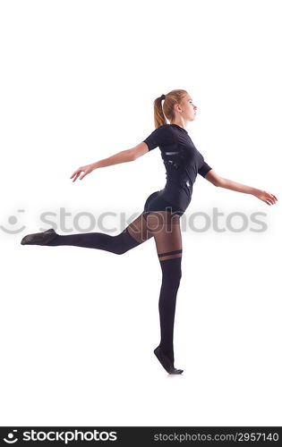 Woman dancing isolated on the white