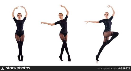 Woman dancing isolated on the white