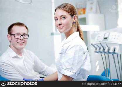Woman dentist or dental hygienist portrait