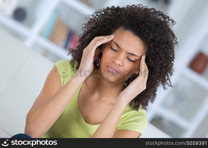 woman depressed at home