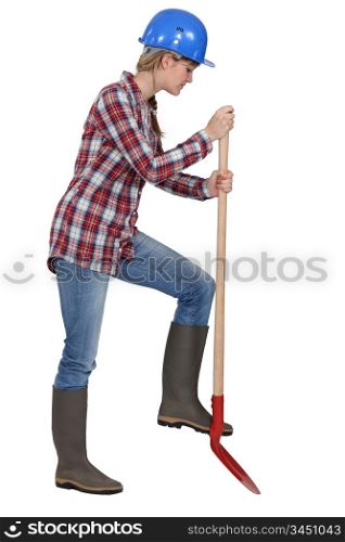 Woman digging