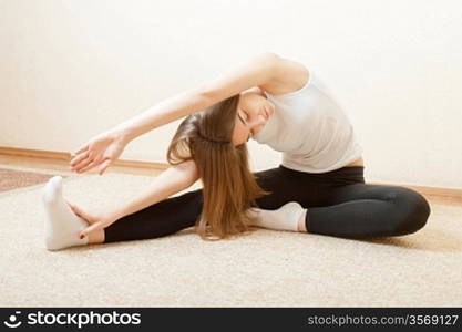 woman do yoga