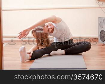 woman do yoga