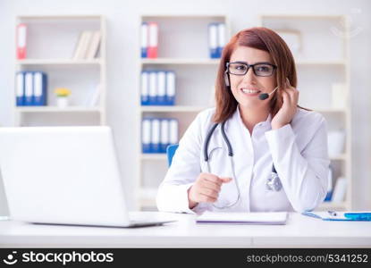 Woman doctor in telemedicine concept