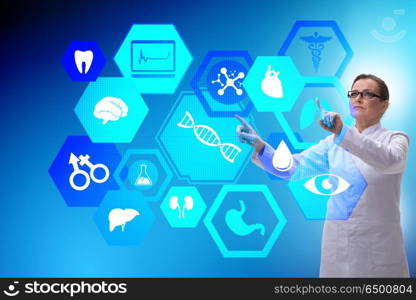 Woman doctor in telemedicine futuristic concept