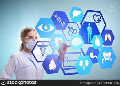 Woman doctor in telemedicine futuristic concept