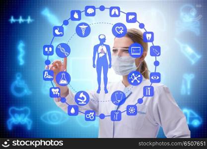 Woman doctor in telemedicine futuristic concept