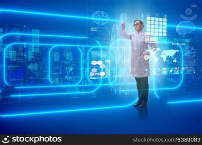 Woman doctor in telemedicine mhealth concept
