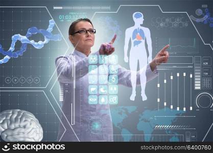 Woman doctor in telemedicine mhealth concept